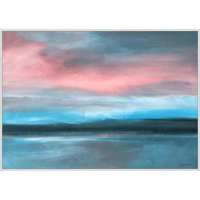 Wendover Art Group Purple Sunset By Lillian August - Floater Frame Painting On Canvas In Blue;pink
