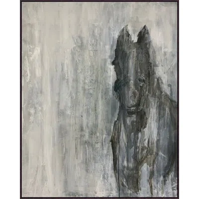 Wendover Art Group Pursuit - Floater Frame Painting On Wood In Gray