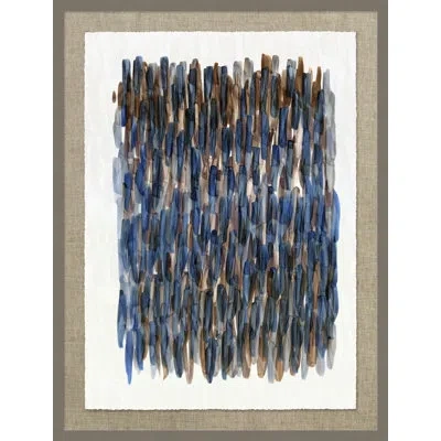 Wendover Art Group Rain Drop 2 By Thom Filicia - Picture Frame Painting On Paper In Blue;brown