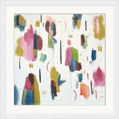 Wendover Art Group Raining Dreams 1 By Christopher Kennedy - Picture Frame Painting On Paper In Blue;white;pink