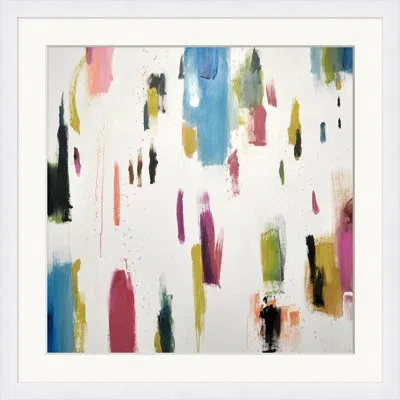 Wendover Art Group Raining Dreams 2 By Christopher Kennedy- Picture Frame Painting On Paper In Blue;white;pink
