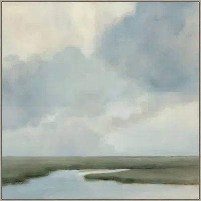 Wendover Art Group " Rainy Day Marsh " In Blue,gray