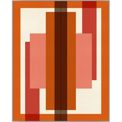 Wendover Art Group Red Geo Diptych By Studiobjet - Floater Frame Graphic Art On Canvas In Red;orange;light Yellow
