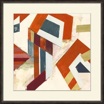 Wendover Art Group Red Rhythm 1 - Picture Frame Painting On Paper In White;red;beige
