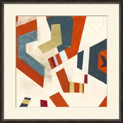 Wendover Art Group Red Rhythm 2 - Picture Frame Painting On Paper In Red;beige;teal
