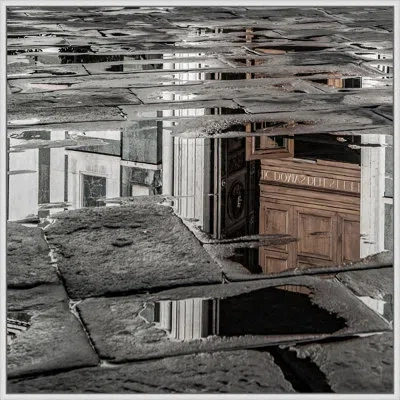 Wendover Art Group Reflecting History 3 By Lillian August - Floater Frame Photograph On Canvas In Black;brown;white
