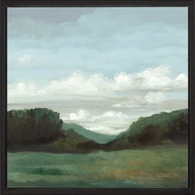 Wendover Art Group Retreat I - Floater Frame Painting On Canvas In Green