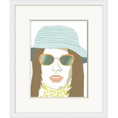 Wendover Art Group Retro Portrait 2 By Mat Sanders - Picture Frame Painting On Paper In Brown;yellow;light Blue