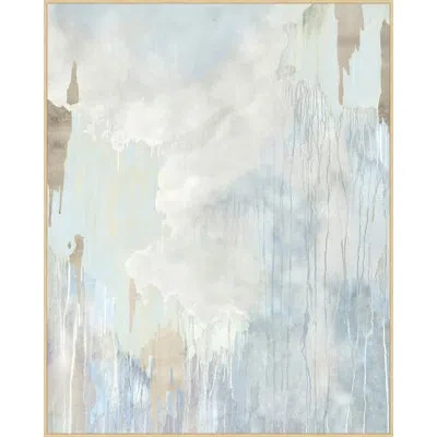 Wendover Art Group Return 1 - Floater Frame Painting Print On Canvas In Light Gray;light Blue