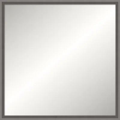 Wendover Art Group Ridgeline Solid Wood Square Mirror In Satin Dark Silver