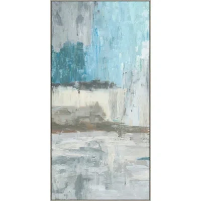 Wendover Art Group River Road 1 - Floater Frame Painting On Canvas In Blue;gray