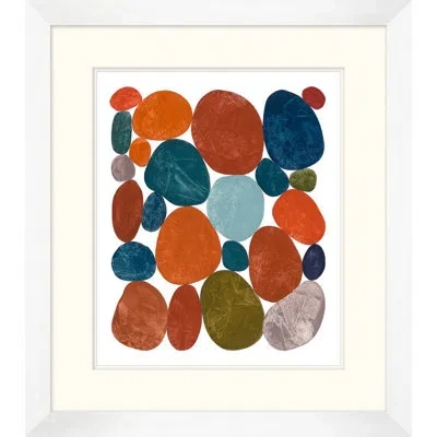 Wendover Art Group River Rocks 3 - Picture Frame Graphic Art On Paper In Blue;red