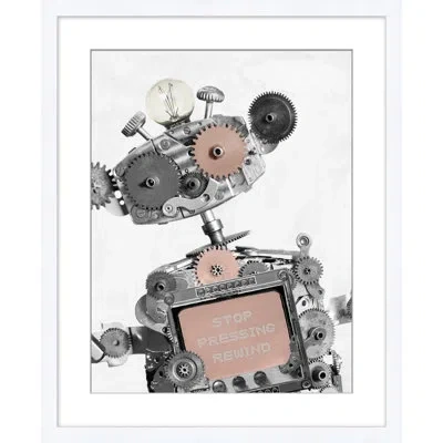 Wendover Art Group Robot Take Over 2 By Mat Sanders - Picture Frame Photograph On Paper In Gray;pink