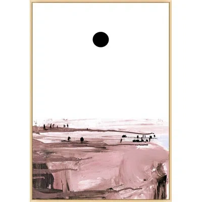Wendover Art Group Rose Beach By Mat Sanders - Floater Frame Painting On Canvas In White;pink