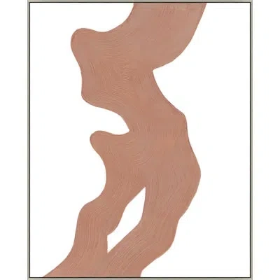Wendover Art Group Rose Swirl By Thom Filicia - Floater Frame Painting On Canvas In Brown