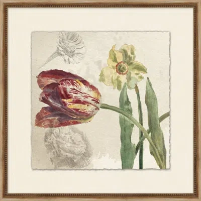 Wendover Art Group Rose Water 3 - Picture Frame Painting On Paper In Green;gray;red