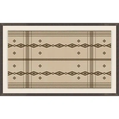 Wendover Art Group Round Top Textile 2 By Lillian August - Single Picture Frame Graphic Art On Canvas In Brown;tan