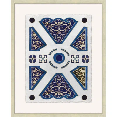 Wendover Art Group Royal Gardens 5 - Picture Frame Graphic Art On Paper In Gray;gold;navy