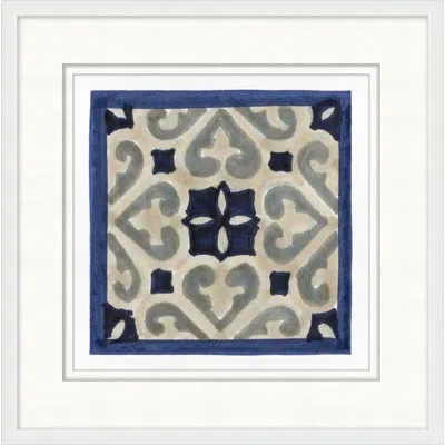 Wendover Art Group Royal Tile 6 - Picture Frame Painting In Navy