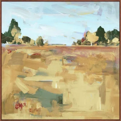 Wendover Art Group Rustic Flower Field 2 In Brown,yellow,dark Green,light Blue