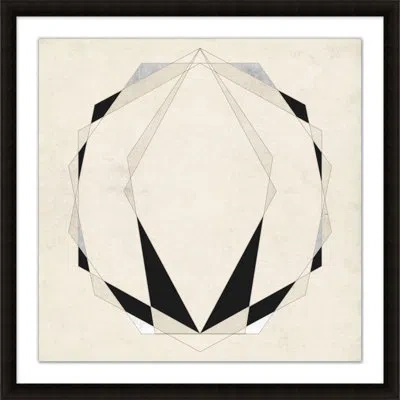 Wendover Art Group Sacred Shapes 3 By Christopher Kennedy - Picture Frame Painting On Paper In Black;gray;beige