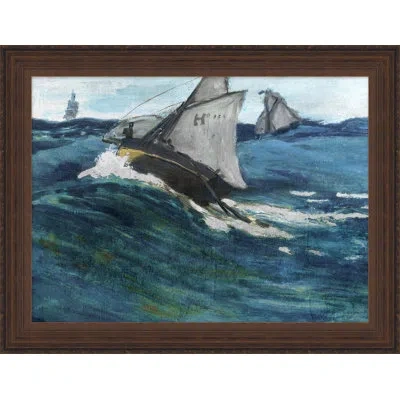 Wendover Art Group Sail Boats - Picture Frame Painting On Canvas In Blue;gray