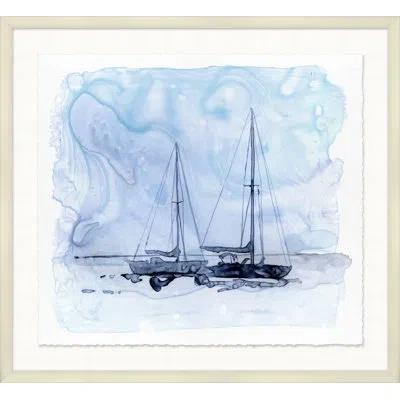 Wendover Art Group Sailing 1 - Picture Frame Painting On Paper In Blue;black;purple