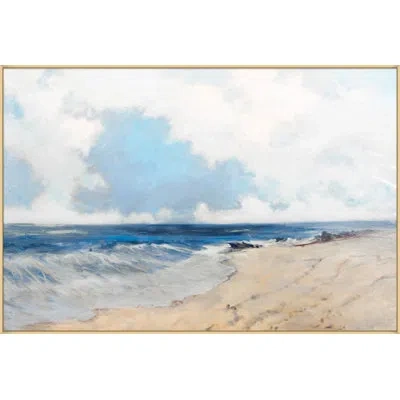 Wendover Art Group Sailor's Delight - Floater Frame Print On Canvas In Beige,blue,white
