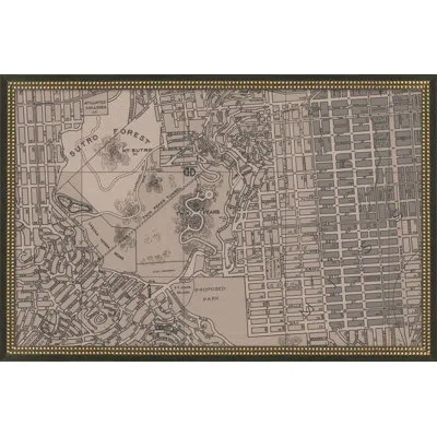 Wendover Art Group San Francisco Vintage Grid Map H In Brown