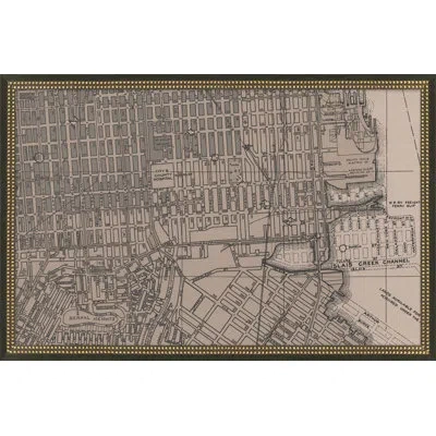 Wendover Art Group San Francisco Vintage Grid Map I In Brown