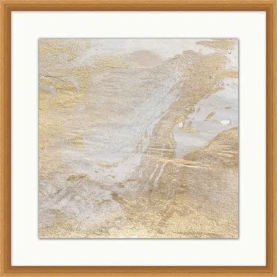 Wendover Art Group Sands Of Time 4 - Picture Frame Print On Paper In White;gold
