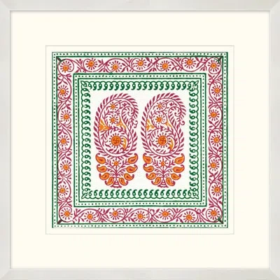 Wendover Art Group Sari Pattern 1 - Picture Frame Graphic Art On Paper In White;green;pink