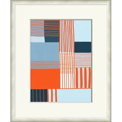 Wendover Art Group Scoop 3 - Picture Frame Painting On Paper In Blue;white;red