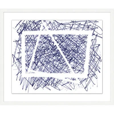 Wendover Art Group Scratched 1 By Thom Filicia - Picture Frame Painting On Paper In Blue