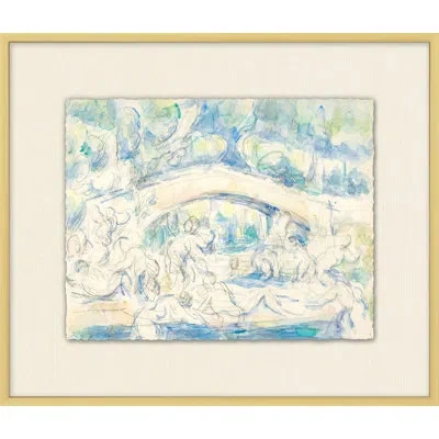 Wendover Art Group Sculpture Garden 1 - Picture Frame Painting In Blue,green,beige