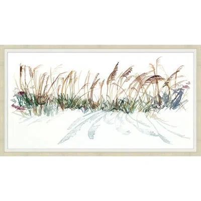 Wendover Art Group Sea Oats In The Wind - Picture Frame Painting On Paper In Brown;white;green