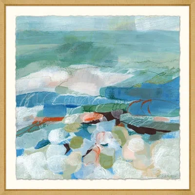 Wendover Art Group Sea Petals - Single Picture Frame Print On Paper In Blue,white,red,green
