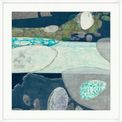 Wendover Art Group Seaglass Exposure 1 By Christopher Kennedy - Picture Frame Painting On Paper In Blue;green;gray