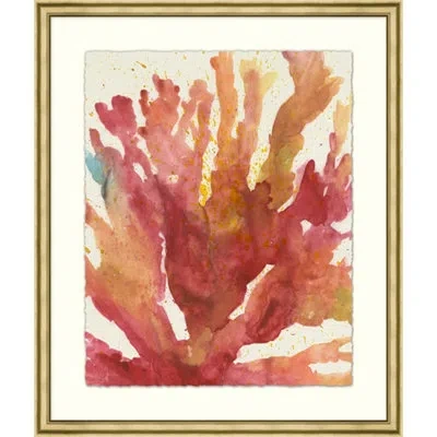 Wendover Art Group Seagrass Impressions 4 - Picture Frame Painting On Paper In Pink;orange