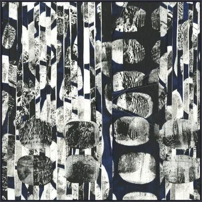 Wendover Art Group September By Christopher Kennedy - Floater Frame Painting On Canvas In Blue;black;white