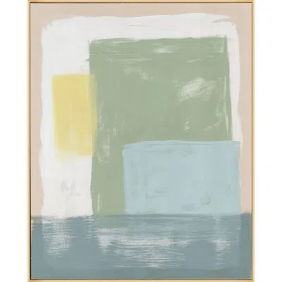 Wendover Art Group Serenity Colorblock 1 By Lillian August - Floater Frame Painting On Canvas In Blue;green;beige