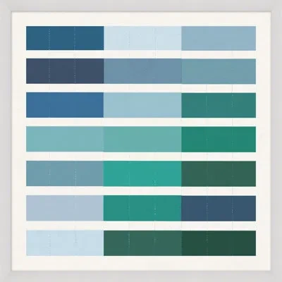 Wendover Art Group Shades Of Blue 3 - Picture Frame Graphic Art On Paper In Blue;green