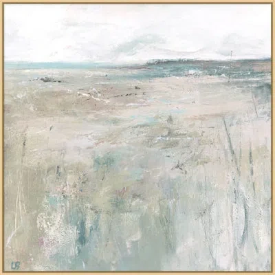 Wendover Art Group Shady Place - Floater Frame Print On Canvas In Blue,white,gray