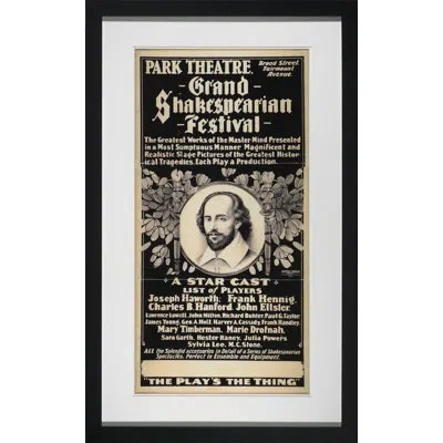 Wendover Art Group Shakespeare Festival - Picture Frame Graphic Art On Paper In Black;white;gray