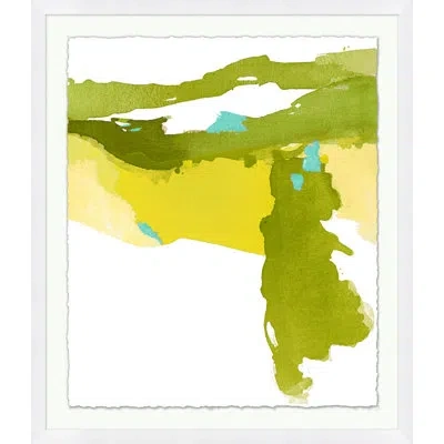 Wendover Art Group Silted Horizon By Meg Braff - Picture Frame Painting On Paper In White;green;yellow