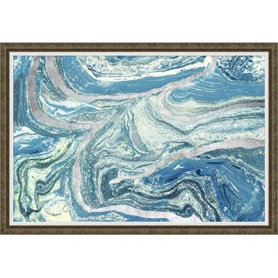 Wendover Art Group Silver Agate 2 - Picture Frame Painting On Paper In Blue;white;light Gray