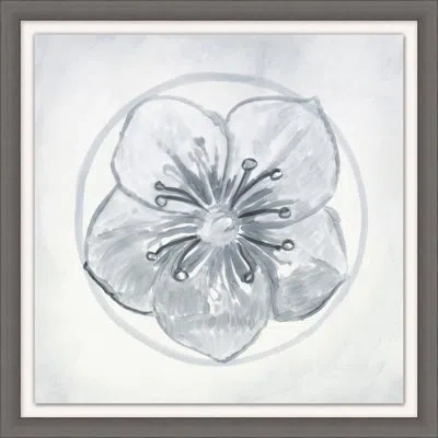 Wendover Art Group Silver Flower 3 - Picture Frame Drawing Print On Paper In White;silver