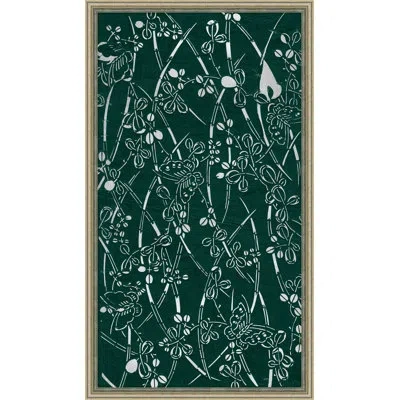 Wendover Art Group Silver Jade Katagami 1 - Picture Frame Painting On Paper In White;green