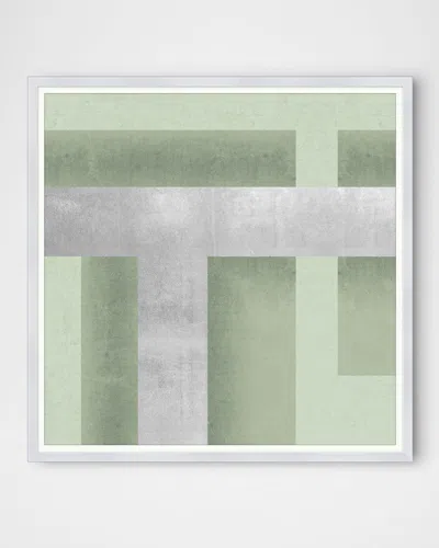 Wendover Art Group Silver Maze 2 Framed Giclee In Green