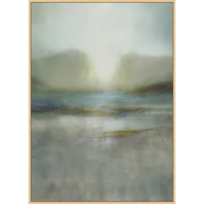 Wendover Art Group Silver Sky - Floater Frame Painting On Canvas In Gray;silver;teal